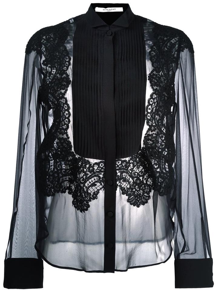Givenchy Pleated Front Sheer Shirt