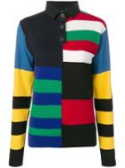 Jw Anderson Knitted Striped Polo Shirt - Black