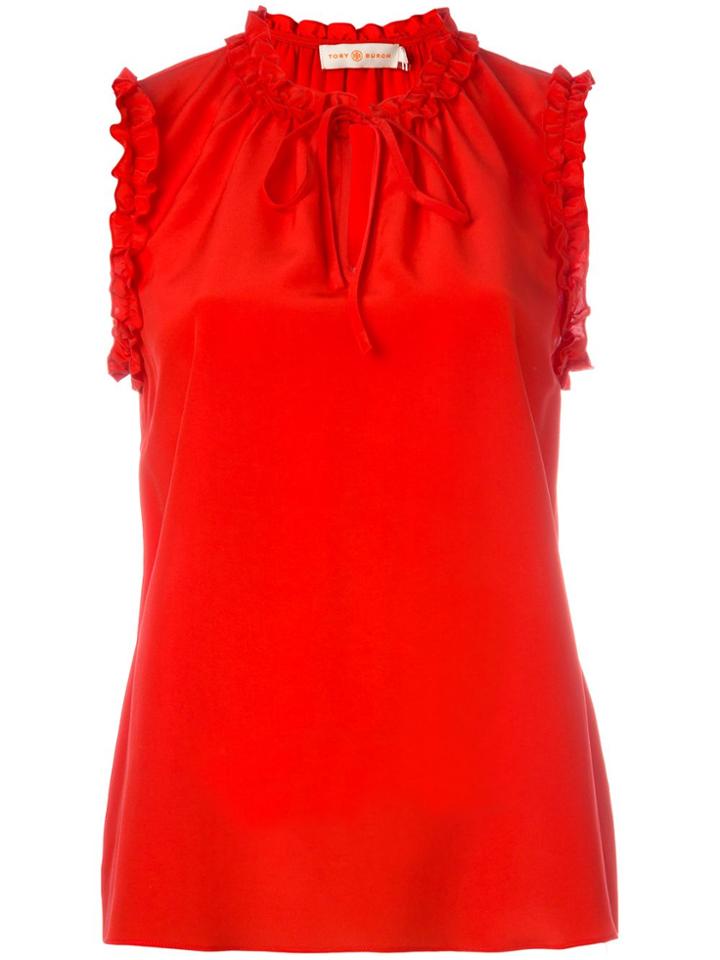Tory Burch Lace-up Neck Tank Top - Red