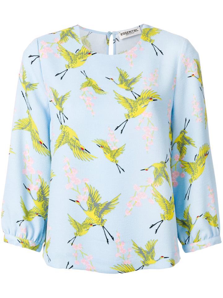 Essentiel Antwerp Bird Motif Blouse - Blue