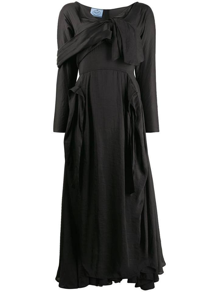 Prada Deconstructed Midi Dress - Black