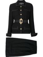 Chanel Vintage Two Piece Skirt Suit, Women's, Size: 38, Black