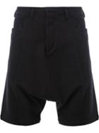 Label Under Construction Drop-crotch Shorts, Men's, Size: 44, Black, Cotton