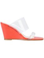 Maryam Nassir Zadeh Clear Strap Platform Slides - Red