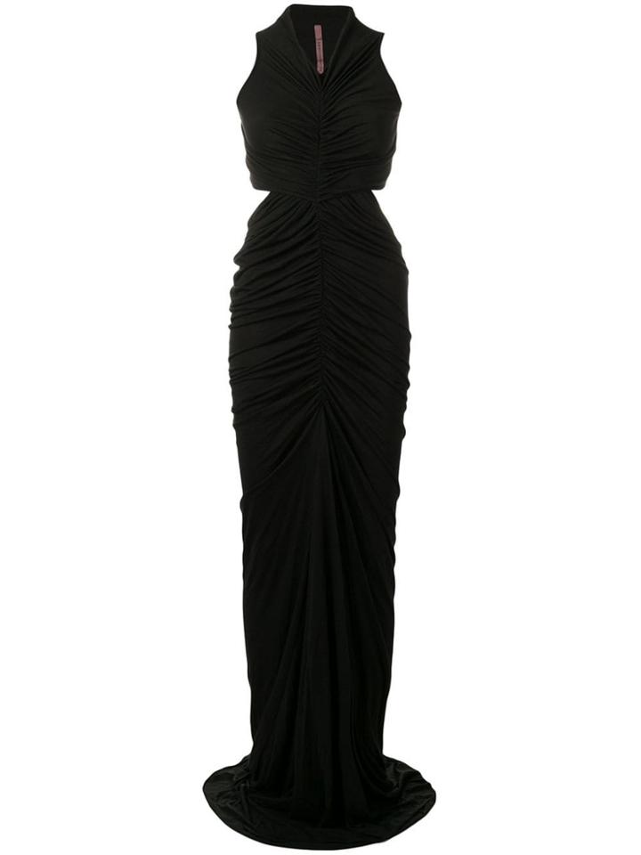 Rick Owens Lilies Ruched Cut Out Dress - Black