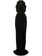 Rick Owens Lilies Ruched Cut Out Dress - Black