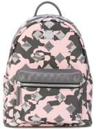 Mcm Square Pattern Backpack - Grey