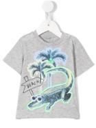 Stella Mccartney Kids - Chuckle Croco Beach Print T-shirt - Kids - Cotton - 3 Mth, Grey