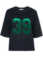Muveil Number Embroidered T-shirt - Blue
