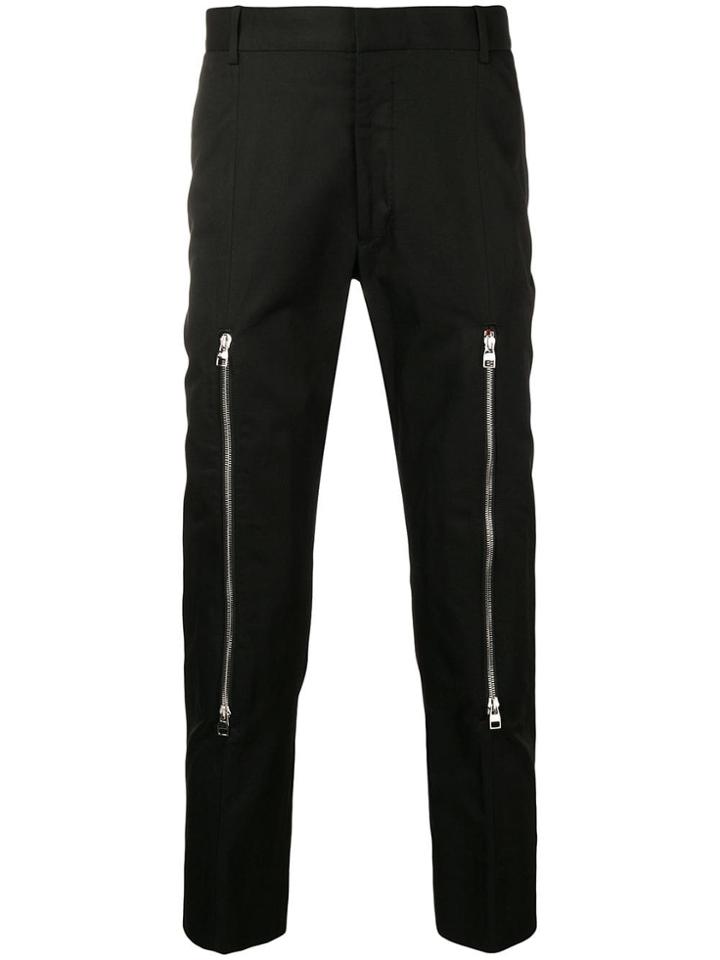 Alexander Mcqueen Zip Front Trousers - Black