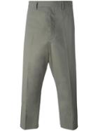 Rick Owens Astaire Cropped Trousers, Men's, Size: 50, Grey, Cotton/rubber