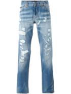 Philipp Plein Straight Leg Jeans, Men's, Size: 32, Blue, Cotton/polyester