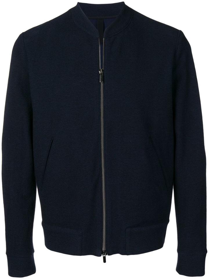 Harris Wharf London Slim Bomber Jacket - Blue