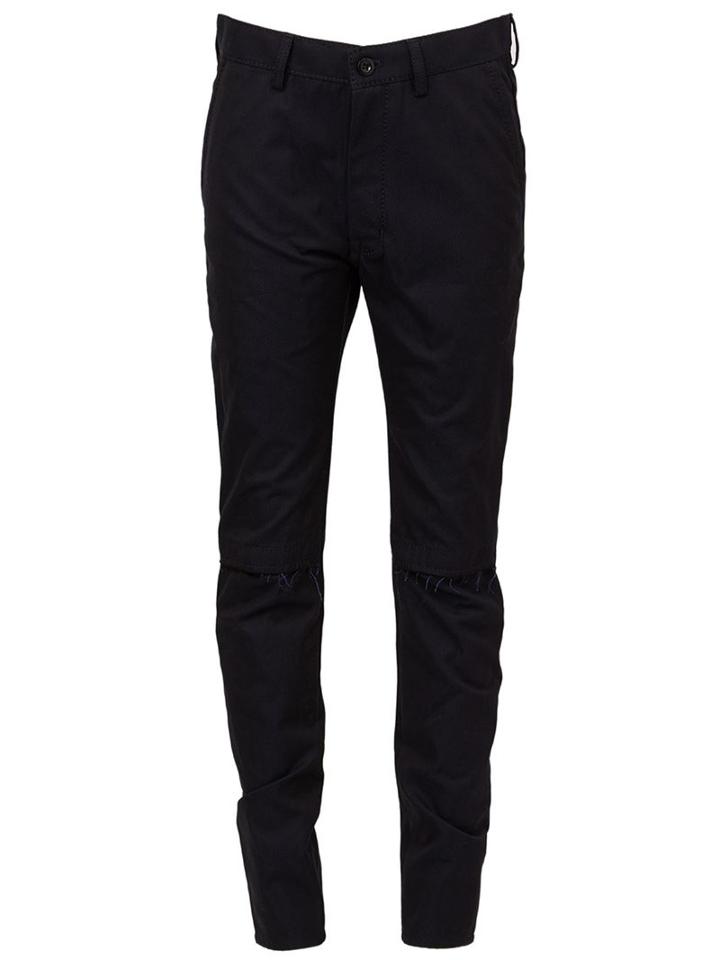 Sacai Knee Slit Trousers, Men's, Size: 1, Blue, Cotton