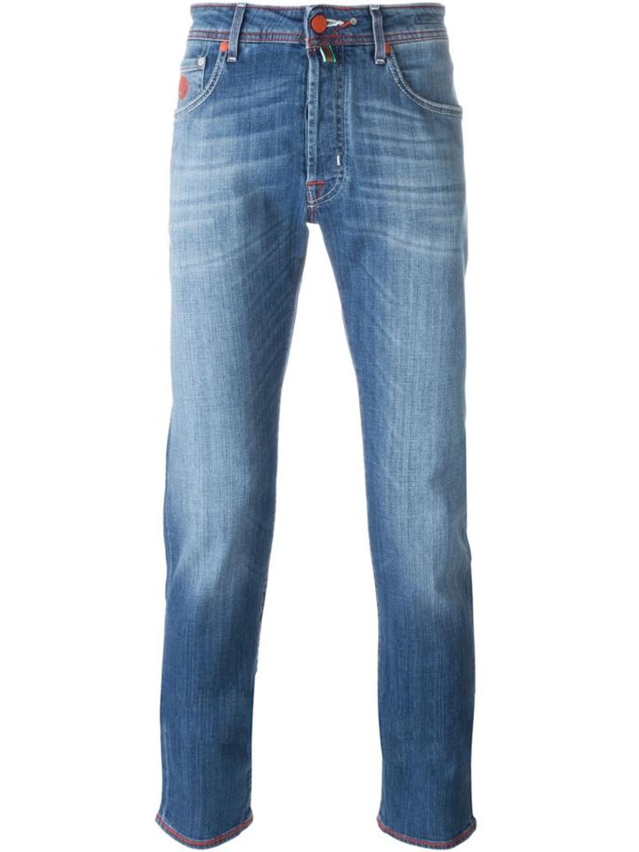 Jacob Cohen Straight Leg Jeans, Men's, Size: 32, Blue, Cotton/spandex/elastane