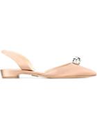 Paul Andrew Rhea Jewel Slingback Ballerinas, Women's, Size: 40, Nude/neutrals, Silk Satin/leather/metal Other