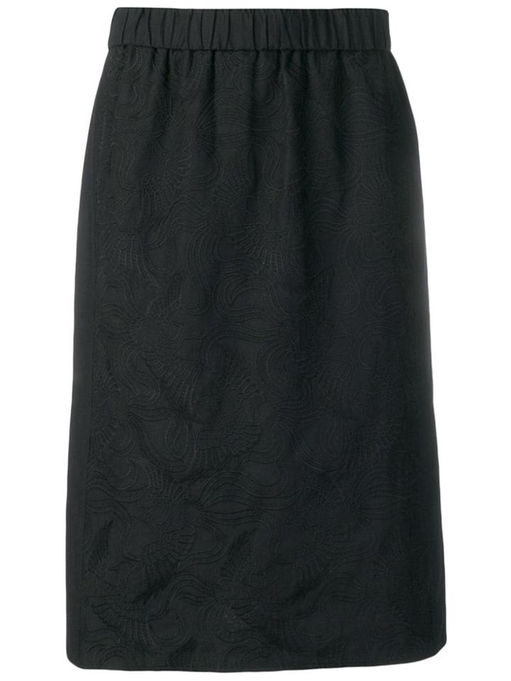 Kenzo Flying Phoenix Midi Skirt - Black