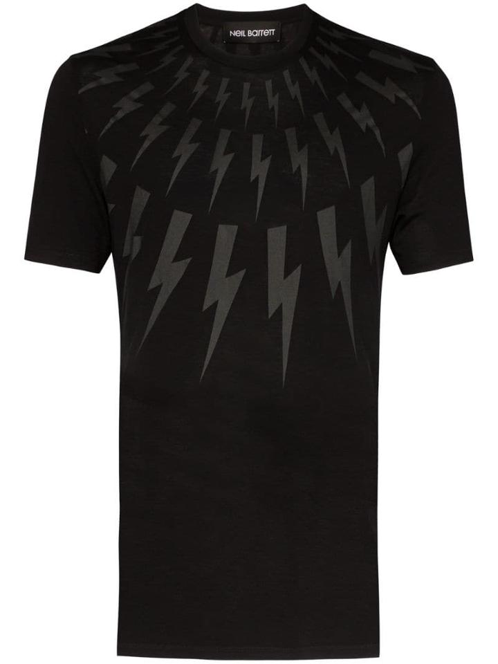 Neil Barrett Thunderbolt Print T-shirt - Black