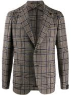Tagliatore Plaid Single-breasted Blazer - Brown