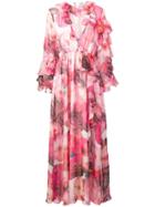 Msgm Floral Print Maxi Dress - Pink