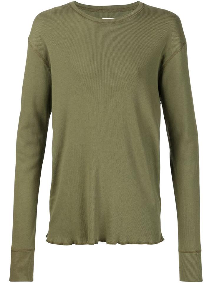 321 Longsleeved Ribbed T-shirt, Men's, Size: Large, Green, Cotton