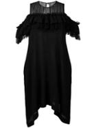 Philosophy Di Lorenzo Serafini - Cold Shoulder Dress - Women - Cotton - 40, Black, Cotton