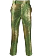 Haider Ackermann Metallic Print Tailored Trousers - Green