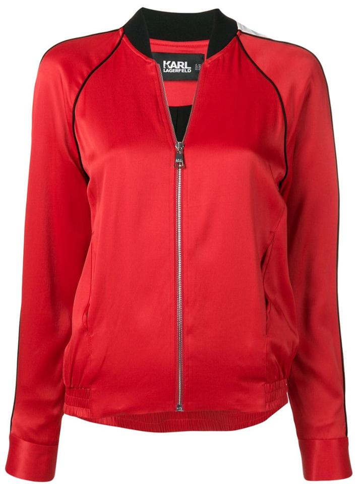 Karl Lagerfeld Karl Signature Bomber Jacket - Red