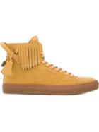 Buscemi 125mm Fringed High-top Sneakers, Men's, Size: 10, Yellow/orange, Leather/suede/rubber