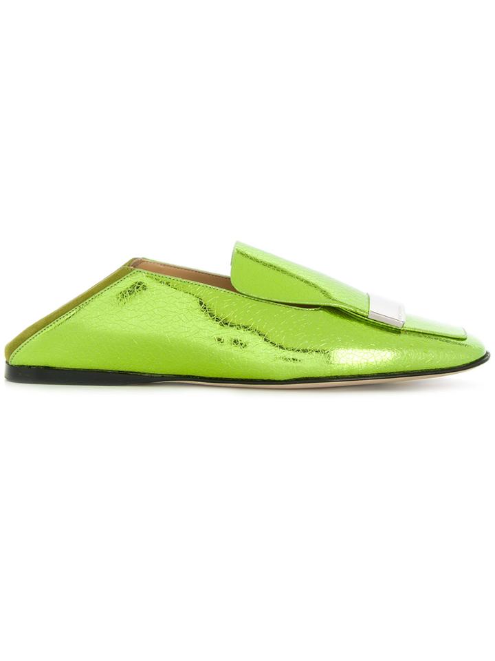 Sergio Rossi Square Toe Loafers - Green