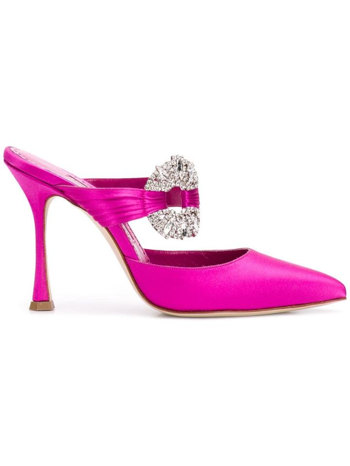 Manolo Blahnik Maidugur Mules - Purple