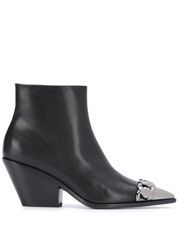 Casadei Silver-tone Toe Cap Boots - Black
