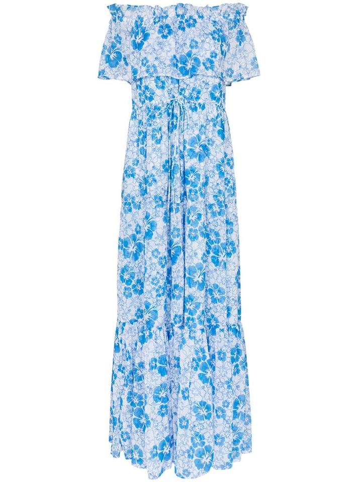 All Things Mochi Kona Off-the-shoulder Maxi Dress - Blue