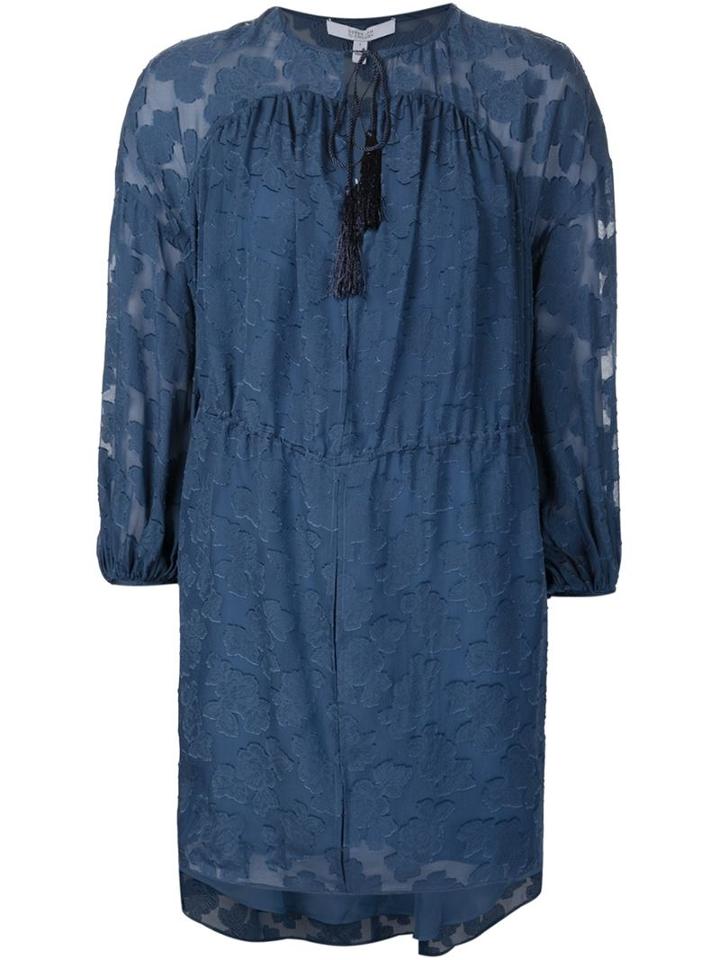 Derek Lam 10 Crosby Tasseled Peasant Dress, Women's, Size: 4, Blue, Polyester/silk