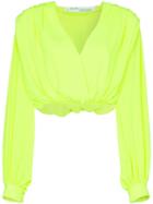 Off-white Cropped Wrap Top - Yellow