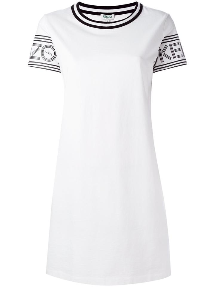 Kenzo Logo Print T-shirt Dress - White