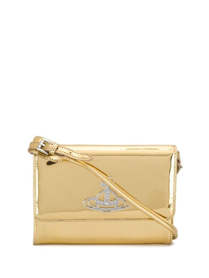 Vivienne Westwood Glossy Effect Cross Body Bag - Gold