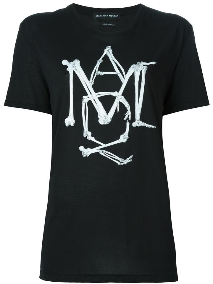 Alexander Mcqueen Bones Logo Print T-shirt