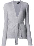 Cashmere In Love Cashmere Belted Cardigan - Grey