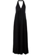 Paco Rabanne Halterneck Long Dress, Women's, Size: 40, Black, Silk/cotton/acetate