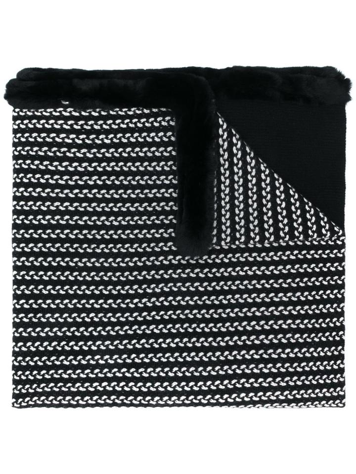 N.peal Oversized Embroidered Scarf - Black
