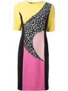 Boutique Moschino Panelled Fitted Dress, Women's, Size: 42, Yellow/orange, Polyester/spandex/elastane