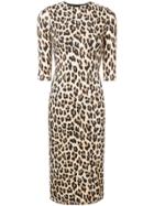 Alice+olivia Leopard Print Mid-length Dress - Brown