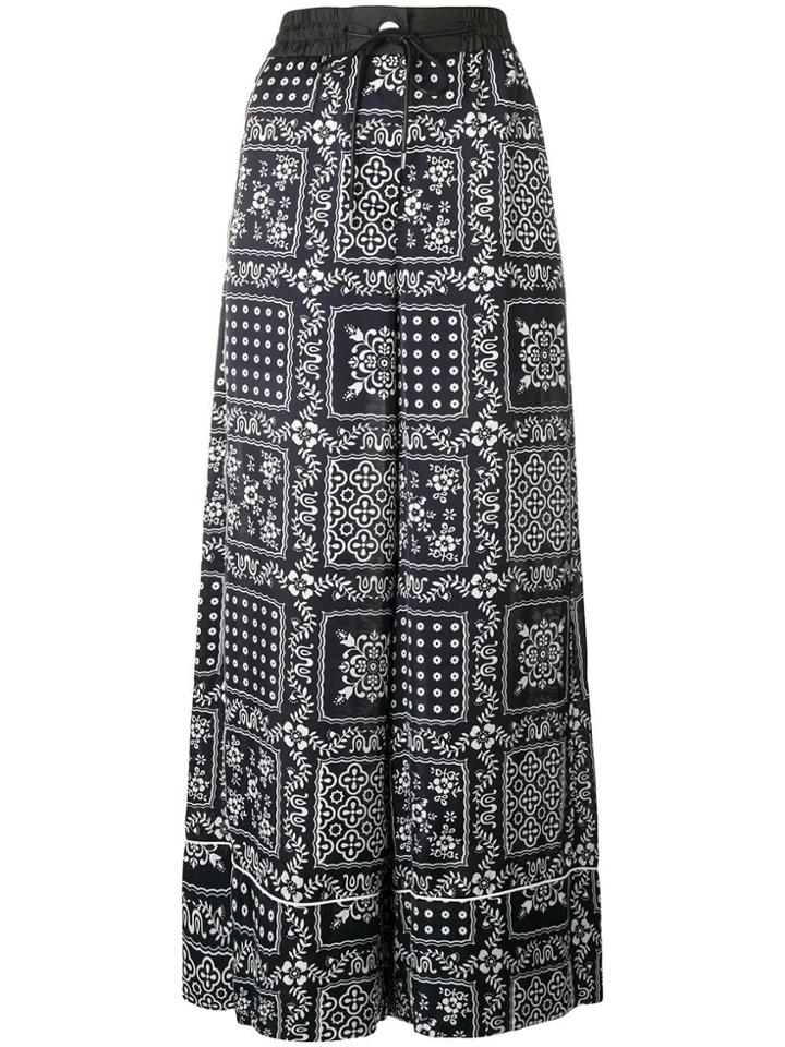 Sacai Floral Flared Trousers - Blue