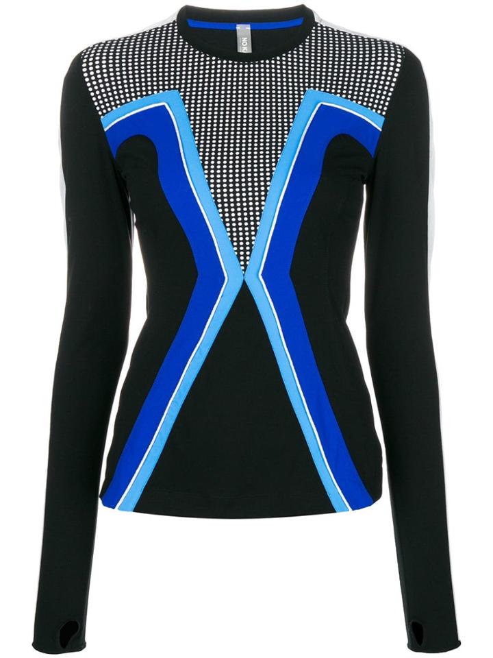 No Ka' Oi Colour Block Compression Top - Black