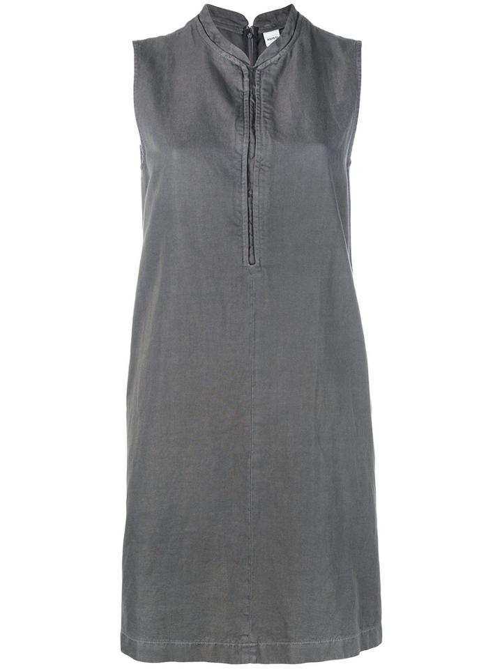 Aspesi - Sleeveless Shift Dress - Women - Cotton/linen/flax - 40, Grey, Cotton/linen/flax