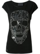 Philipp Plein 'keep On Falling' T-shirt, Women's, Size: Medium, Black, Cotton/spandex/elastane/polyurethane/brass