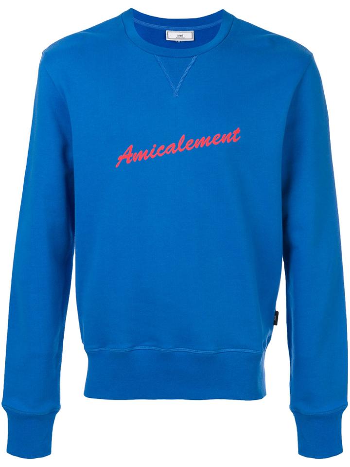 Ami Alexandre Mattiussi Sweatshirt With Print - Blue
