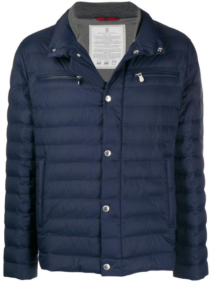 Brunello Cucinelli Padded Effect Jacket - Blue