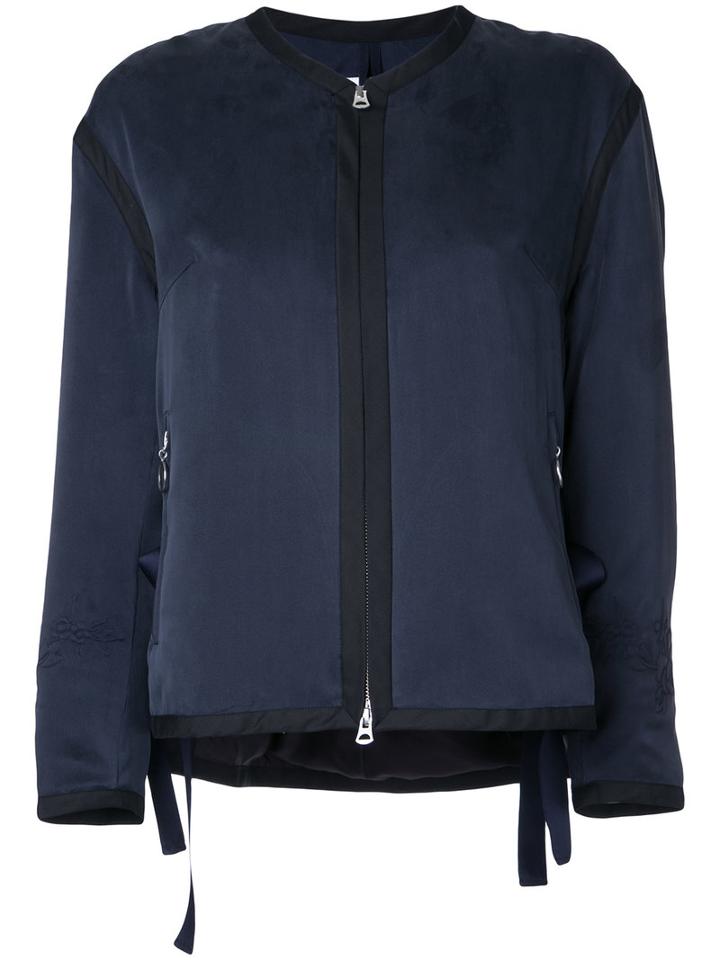 Cityshop - Zip Up Jacket - Women - Silk - One Size, Women's, Blue, Silk